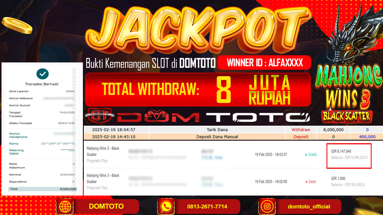 JACKPOT SLOT MAHJONG WINS 3 19 FEBRUARI 2025